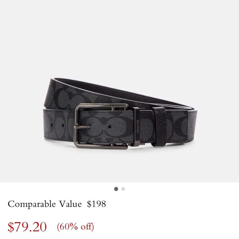 Black reversible coach belt